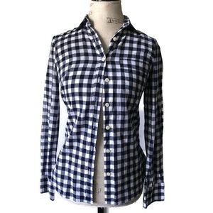 J. Crew Plaid Navy Long Sleeve Button Down